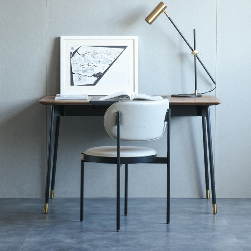 Chaise de salle à manger à dos ouvert industriel Chaise latéral de jambes noires