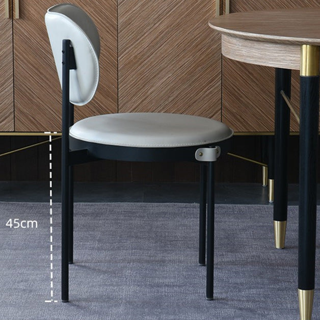 Chaise de salle à manger à dos ouvert industriel Chaise latéral de jambes noires