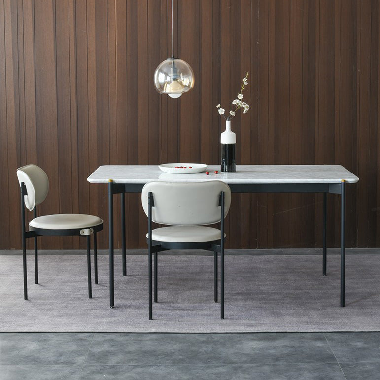 Chaise de salle à manger à dos ouvert industriel Chaise latéral de jambes noires