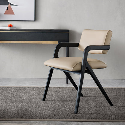 Moderne gepolsterte Armstuhl Haus schwarze Beine fester Holz Essstuhl