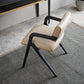 Modern Upholstered Arm Chair Home Black Legs Solid Wood Dining Chair