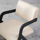 Modern Upholstered Arm Chair Home Black Legs Solid Wood Dining Chair