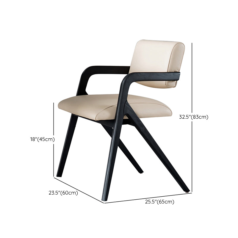 Moderne gepolsterte Armstuhl Haus schwarze Beine fester Holz Essstuhl