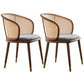 Contemporary Cane Back Dining Chair Home Solid Wood Dining Arm Chair