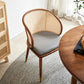 Contemporary Cane Back Dining Chair Home Solid Wood Dining Arm Chair