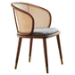 Contemporary Cane Back Dining Chair Home Solid Wood Dining Arm Chair