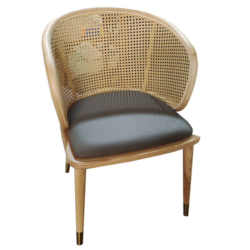 Contemporary Cane Back Dining Chair Home Solid Wood Dining Arm Chair