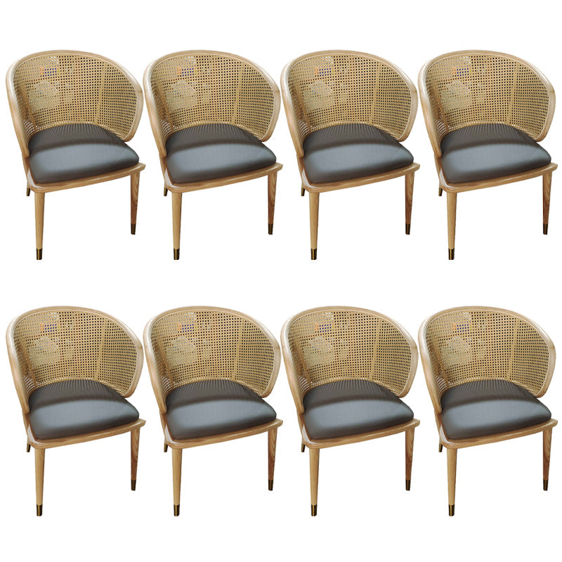 Contemporary Cane Back Dining Chair Home Solid Wood Dining Arm Chair