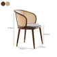 Contemporary Cane Back Dining Chair Home Solid Wood Dining Arm Chair