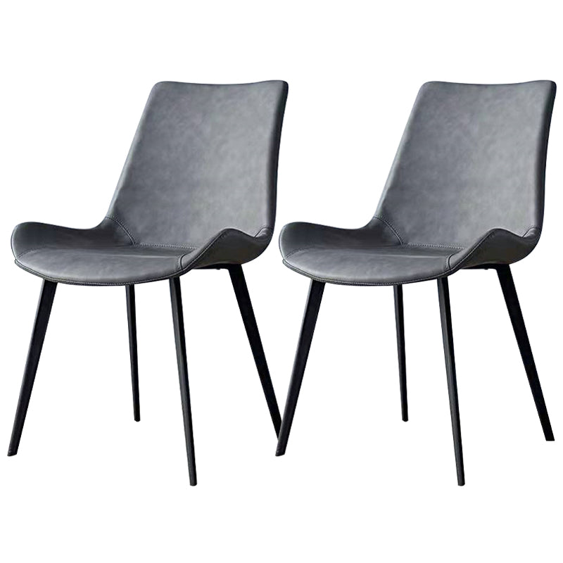 PU Leather Dining Chairs Industrial Style Parsons Armless Chair