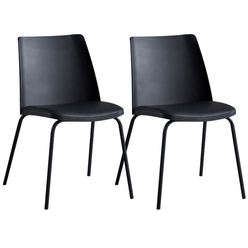 Contemporary Kitchen Dining Side Chair Home Metal Legs Chair Black 2 Piece Set Clearhalo 'Dining Chairs' 'Dining Tables & Seating' 'dining_chair' 'furn' 'furn_dining_chair' 'Furniture' 'Kitchen & Dining Furniture' 6826995