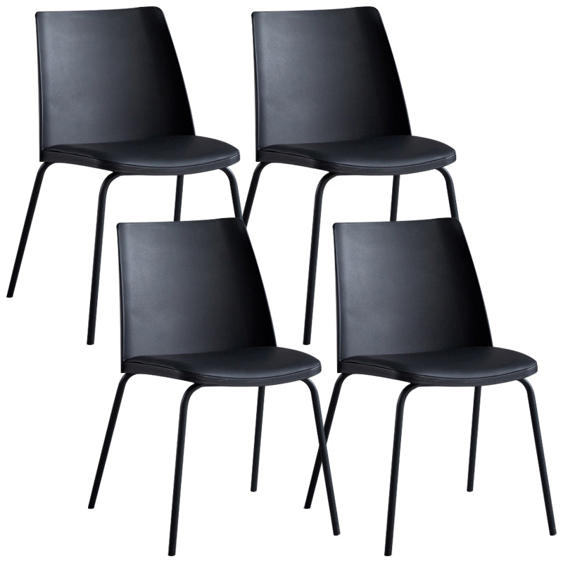 Contemporary Kitchen Dining Side Chair Home Metal Legs Chair Black 4 Piece Set Clearhalo 'Dining Chairs' 'Dining Tables & Seating' 'dining_chair' 'furn' 'furn_dining_chair' 'Furniture' 'Kitchen & Dining Furniture' 6826996