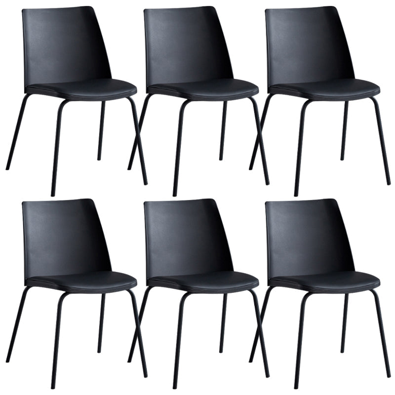 Contemporary Kitchen Dining Side Chair Home Metal Legs Chair Black 6 Piece Set Clearhalo 'Dining Chairs' 'Dining Tables & Seating' 'dining_chair' 'furn' 'furn_dining_chair' 'Furniture' 'Kitchen & Dining Furniture' 6826999