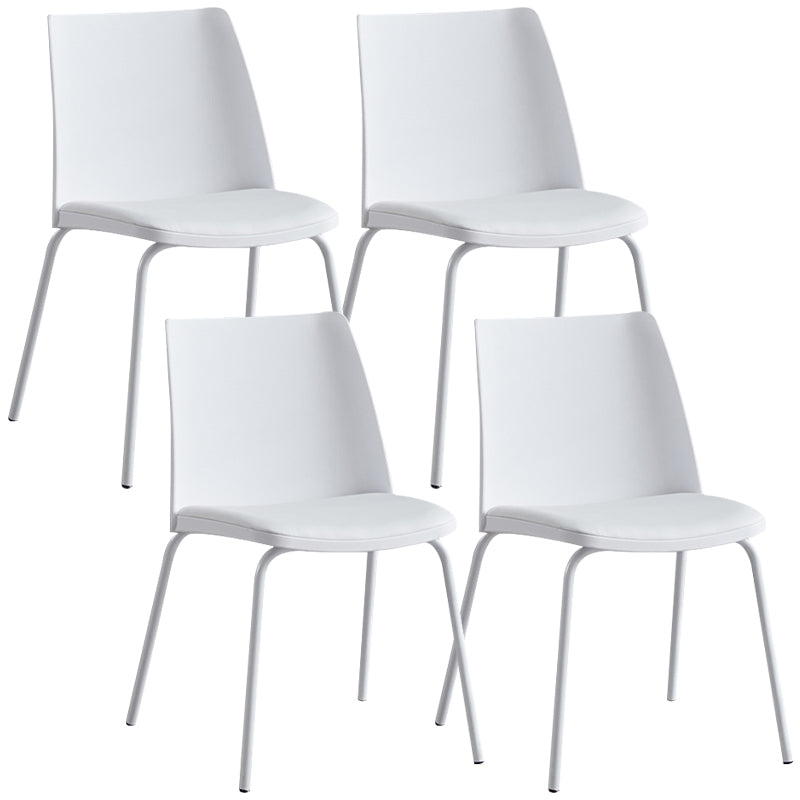 Contemporary Kitchen Dining Side Chair Home Metal Legs Chair White 4 Piece Set Clearhalo 'Dining Chairs' 'Dining Tables & Seating' 'dining_chair' 'furn' 'furn_dining_chair' 'Furniture' 'Kitchen & Dining Furniture' 6827005
