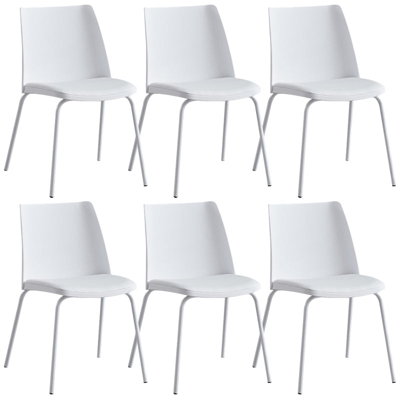 Contemporary Kitchen Dining Side Chair Home Metal Legs Chair White 6 Piece Set Clearhalo 'Dining Chairs' 'Dining Tables & Seating' 'dining_chair' 'furn' 'furn_dining_chair' 'Furniture' 'Kitchen & Dining Furniture' 6827007