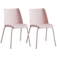Contemporary Kitchen Dining Side Chair Home Metal Legs Chair Pink 2 Piece Set Clearhalo 'Dining Chairs' 'Dining Tables & Seating' 'dining_chair' 'furn' 'furn_dining_chair' 'Furniture' 'Kitchen & Dining Furniture' 6827011