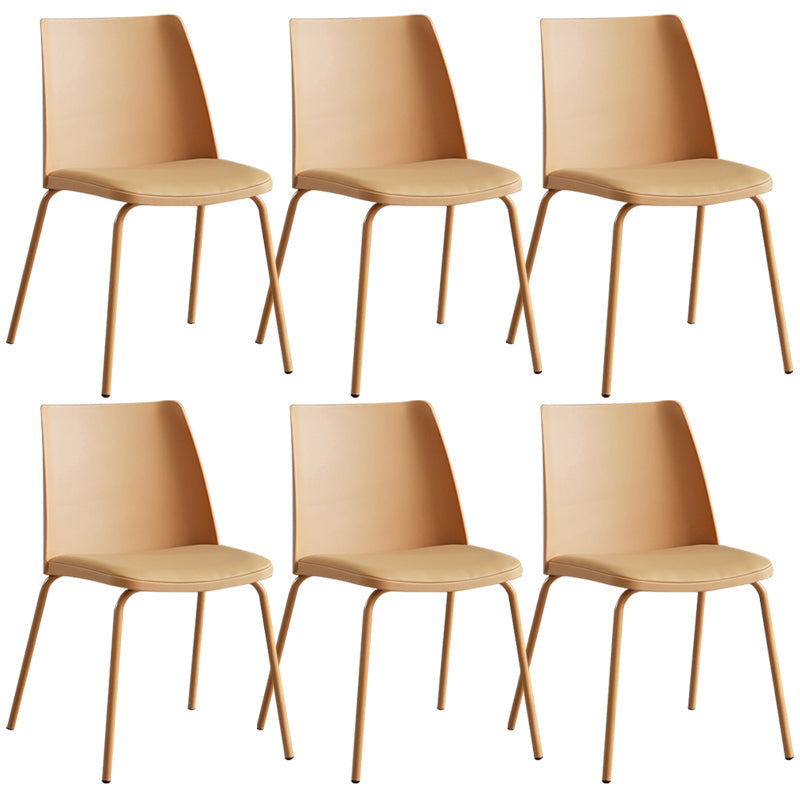 Contemporary Kitchen Dining Side Chair Home Metal Legs Chair Yellow 6 Piece Set Clearhalo 'Dining Chairs' 'Dining Tables & Seating' 'dining_chair' 'furn' 'furn_dining_chair' 'Furniture' 'Kitchen & Dining Furniture' 6827018