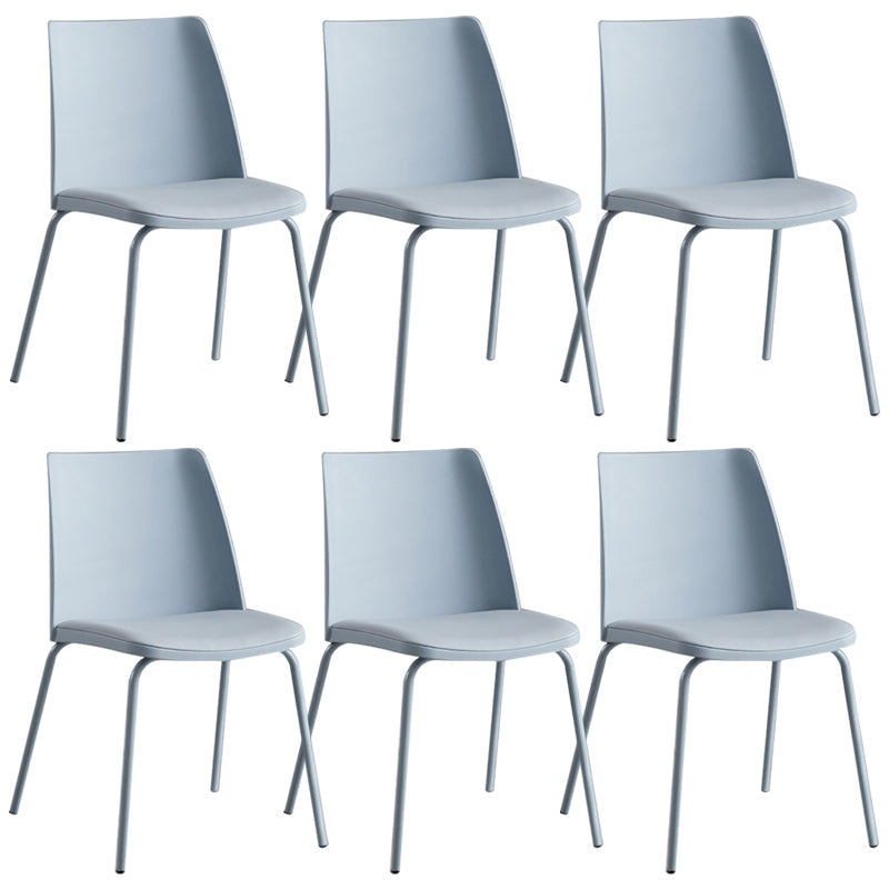 Contemporary Kitchen Dining Side Chair Home Metal Legs Chair Blue 6 Piece Set Clearhalo 'Dining Chairs' 'Dining Tables & Seating' 'dining_chair' 'furn' 'furn_dining_chair' 'Furniture' 'Kitchen & Dining Furniture' 6827022
