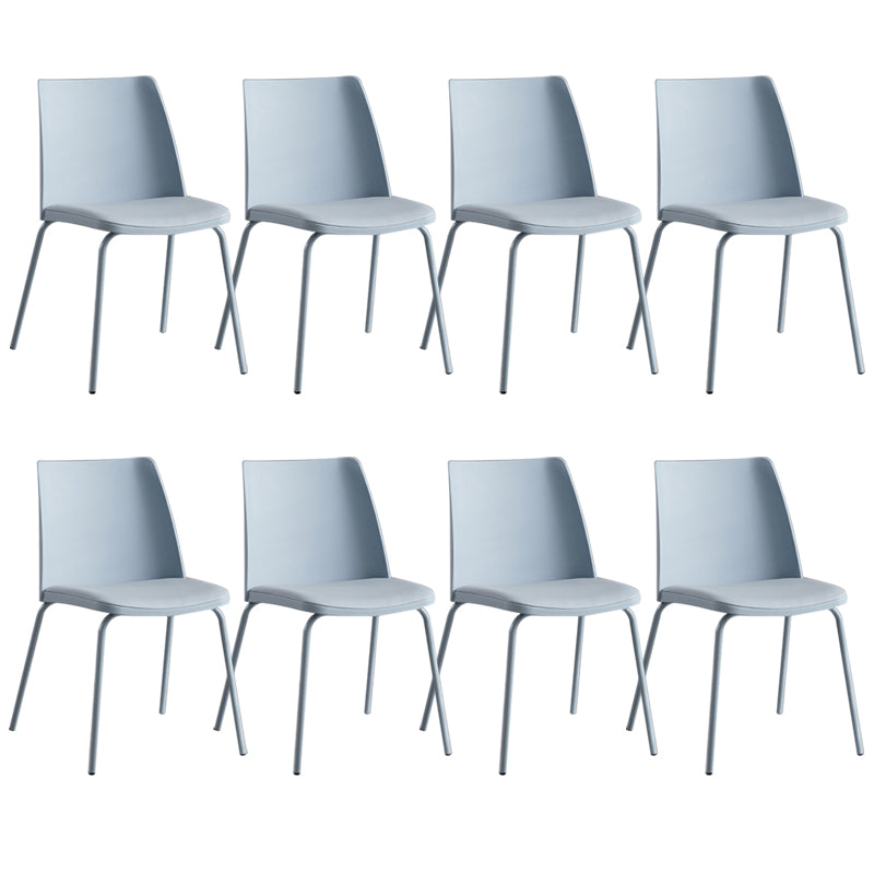 Contemporary Kitchen Dining Side Chair Home Metal Legs Chair Blue 8 Piece Set Clearhalo 'Dining Chairs' 'Dining Tables & Seating' 'dining_chair' 'furn' 'furn_dining_chair' 'Furniture' 'Kitchen & Dining Furniture' 6827023