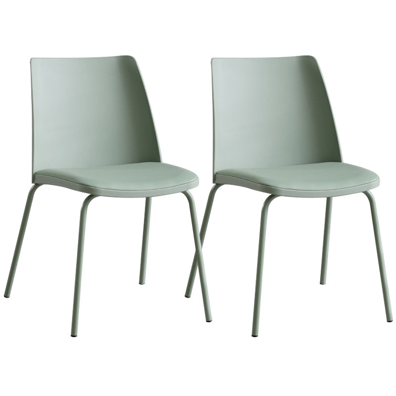 Contemporary Kitchen Dining Side Chair Home Metal Legs Chair Gray-Green 2 Piece Set Clearhalo 'Dining Chairs' 'Dining Tables & Seating' 'dining_chair' 'furn' 'furn_dining_chair' 'Furniture' 'Kitchen & Dining Furniture' 6827024
