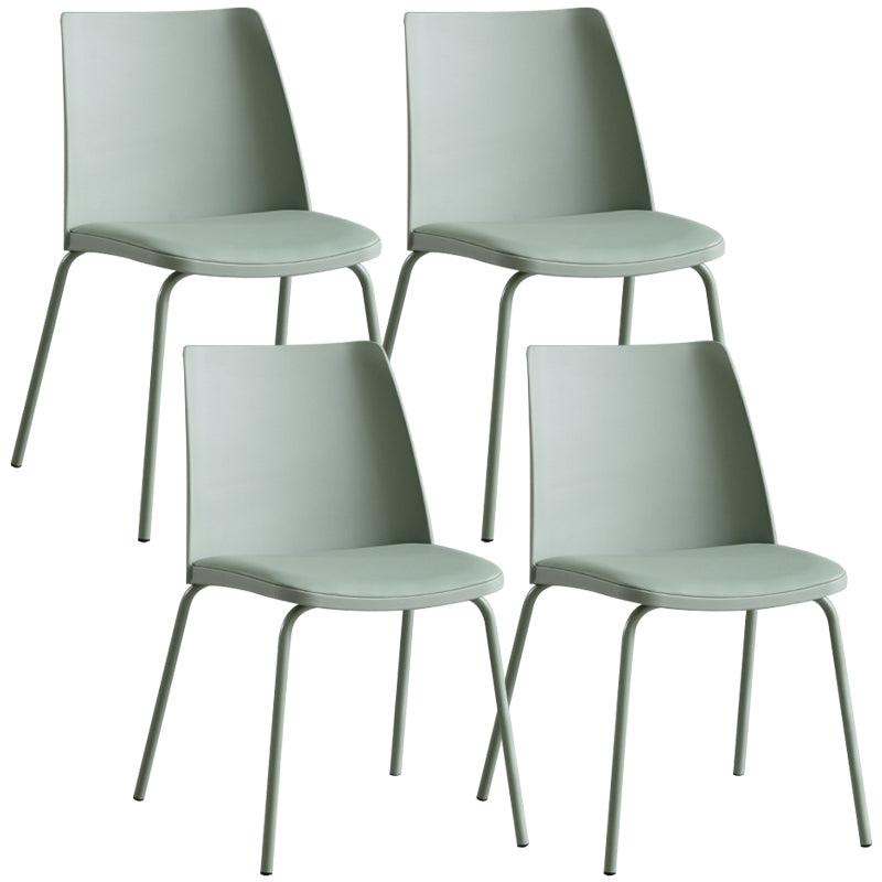 Contemporary Kitchen Dining Side Chair Home Metal Legs Chair Gray-Green 4 Piece Set Clearhalo 'Dining Chairs' 'Dining Tables & Seating' 'dining_chair' 'furn' 'furn_dining_chair' 'Furniture' 'Kitchen & Dining Furniture' 6827025