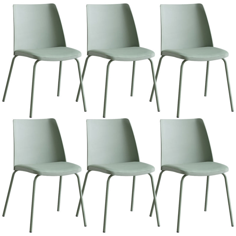 Contemporary Kitchen Dining Side Chair Home Metal Legs Chair Gray-Green 6 Piece Set Clearhalo 'Dining Chairs' 'Dining Tables & Seating' 'dining_chair' 'furn' 'furn_dining_chair' 'Furniture' 'Kitchen & Dining Furniture' 6827026