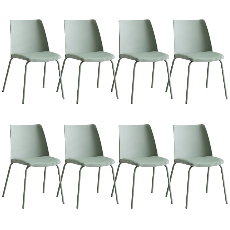 Contemporary Kitchen Dining Side Chair Home Metal Legs Chair Gray-Green 8 Piece Set Clearhalo 'Dining Chairs' 'Dining Tables & Seating' 'dining_chair' 'furn' 'furn_dining_chair' 'Furniture' 'Kitchen & Dining Furniture' 6827027