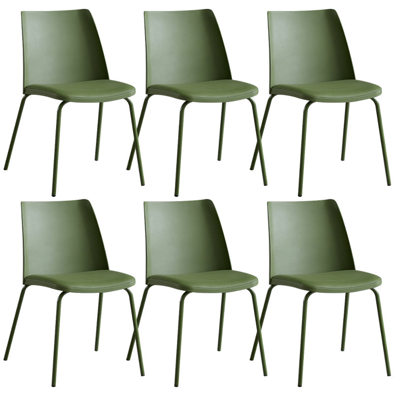 Contemporary Kitchen Dining Side Chair Home Metal Legs Chair Dark Green 6 Piece Set Clearhalo 'Dining Chairs' 'Dining Tables & Seating' 'dining_chair' 'furn' 'furn_dining_chair' 'Furniture' 'Kitchen & Dining Furniture' 6827030