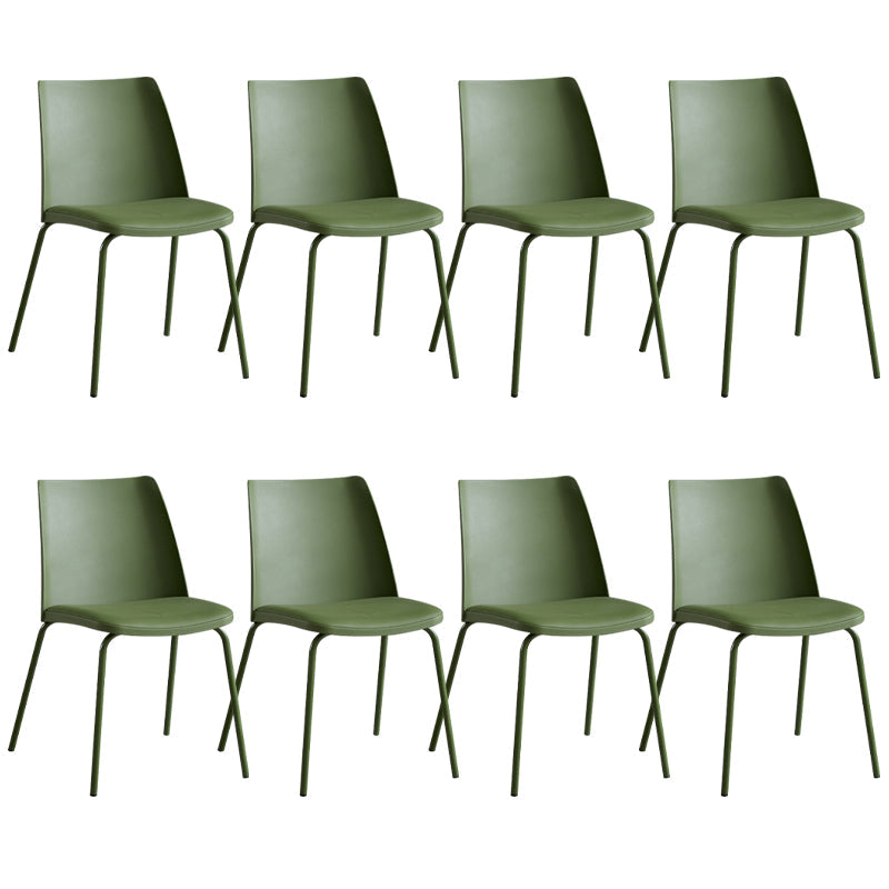 Contemporary Kitchen Dining Side Chair Home Metal Legs Chair Dark Green 8 Piece Set Clearhalo 'Dining Chairs' 'Dining Tables & Seating' 'dining_chair' 'furn' 'furn_dining_chair' 'Furniture' 'Kitchen & Dining Furniture' 6827031
