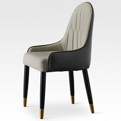 Faux Leather Dining Chairs Nordic Style Parsons Armless Chair Grey 1 Piece Clearhalo 'Dining Chairs' 'Dining Tables & Seating' 'dining_chair' 'furn' 'furn_dining_chair' 'Furniture' 'Kitchen & Dining Furniture' 6827034