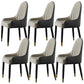 Faux Leather Dining Chairs Nordic Style Parsons Armless Chair Grey 6 Piece Set Clearhalo 'Dining Chairs' 'Dining Tables & Seating' 'dining_chair' 'furn' 'furn_dining_chair' 'Furniture' 'Kitchen & Dining Furniture' 6827040