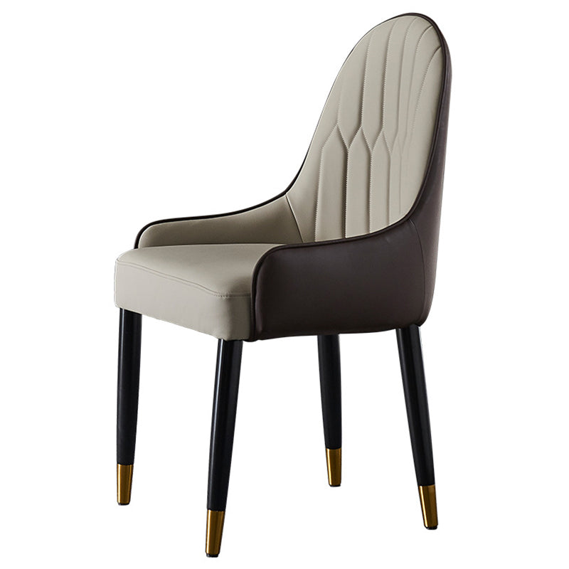 Faux Leather Dining Chairs Nordic Style Parsons Armless Chair Clearhalo 'Dining Chairs' 'Dining Tables & Seating' 'dining_chair' 'furn' 'furn_dining_chair' 'Furniture' 'Kitchen & Dining Furniture' 6827042