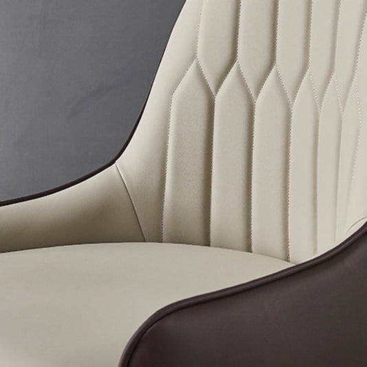 Faux Leather Dining Chairs Nordic Style Parsons Armless Chair Clearhalo 'Dining Chairs' 'Dining Tables & Seating' 'dining_chair' 'furn' 'furn_dining_chair' 'Furniture' 'Kitchen & Dining Furniture' 6827044