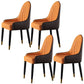 Faux Leather Dining Chairs Nordic Style Parsons Armless Chair Orange 4 Piece Set Clearhalo 'Dining Chairs' 'Dining Tables & Seating' 'dining_chair' 'furn' 'furn_dining_chair' 'Furniture' 'Kitchen & Dining Furniture' 6827047