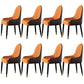 Faux Leather Dining Chairs Nordic Style Parsons Armless Chair Orange 8 Piece Set Clearhalo 'Dining Chairs' 'Dining Tables & Seating' 'dining_chair' 'furn' 'furn_dining_chair' 'Furniture' 'Kitchen & Dining Furniture' 6827050