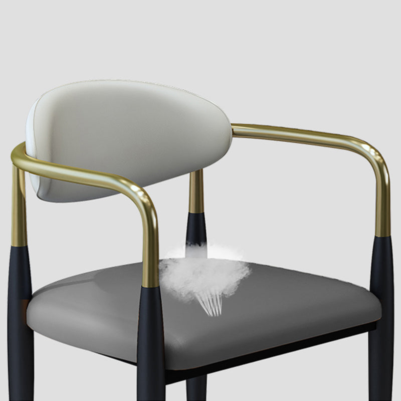 Contemporary Upholstered Arm Chair Home Metal Legs Dining Chair Clearhalo 'Dining Chairs' 'Dining Tables & Seating' 'dining_chair' 'furn' 'furn_dining_chair' 'Furniture' 'Kitchen & Dining Furniture' 6827067