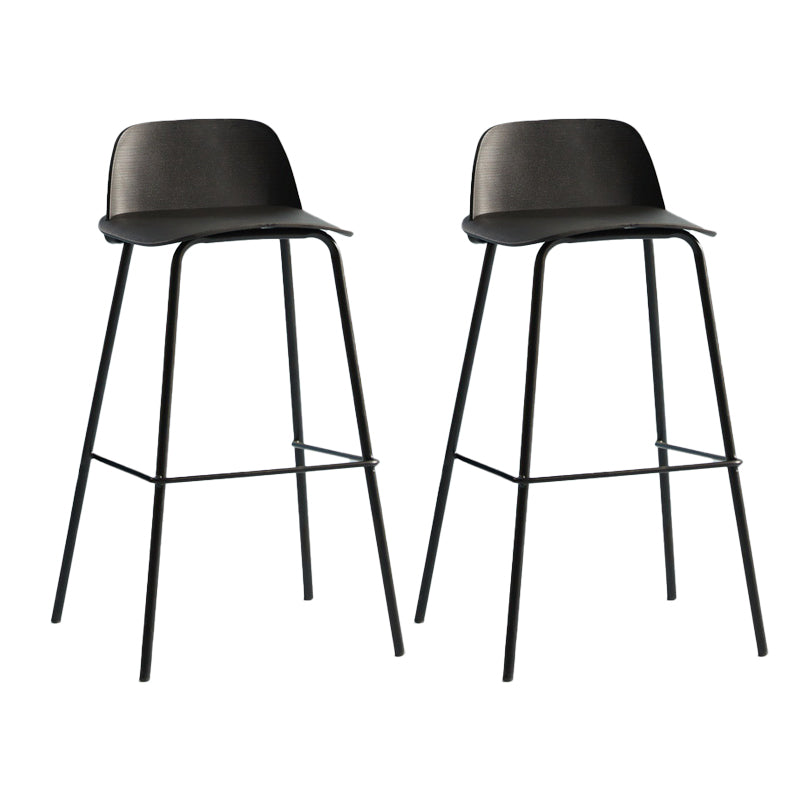 Low Back Dining Stools Armless Plastic Bar Stools with Footrest Black 2 Piece Set Clearhalo 'Bar Furniture' 'Bar Stools' 'bar_stools' 'furn' 'furn_bar_stools' 'Furniture' 'Kitchen & Dining Furniture' 6827214