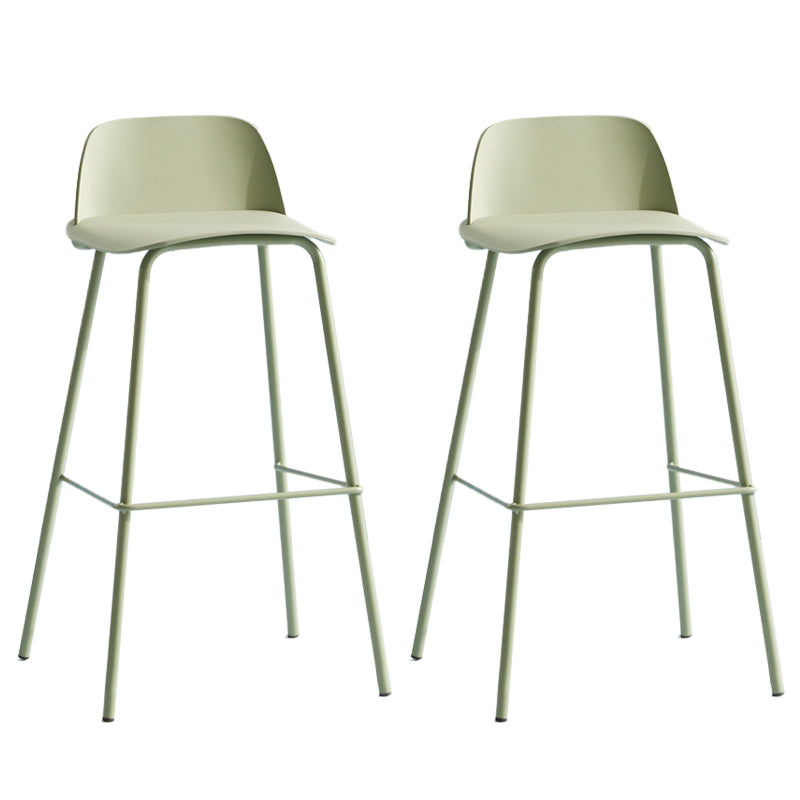 Low Back Dining Stools Armless Plastic Bar Stools with Footrest Light Green 2 Piece Set Clearhalo 'Bar Furniture' 'Bar Stools' 'bar_stools' 'furn' 'furn_bar_stools' 'Furniture' 'Kitchen & Dining Furniture' 6827215