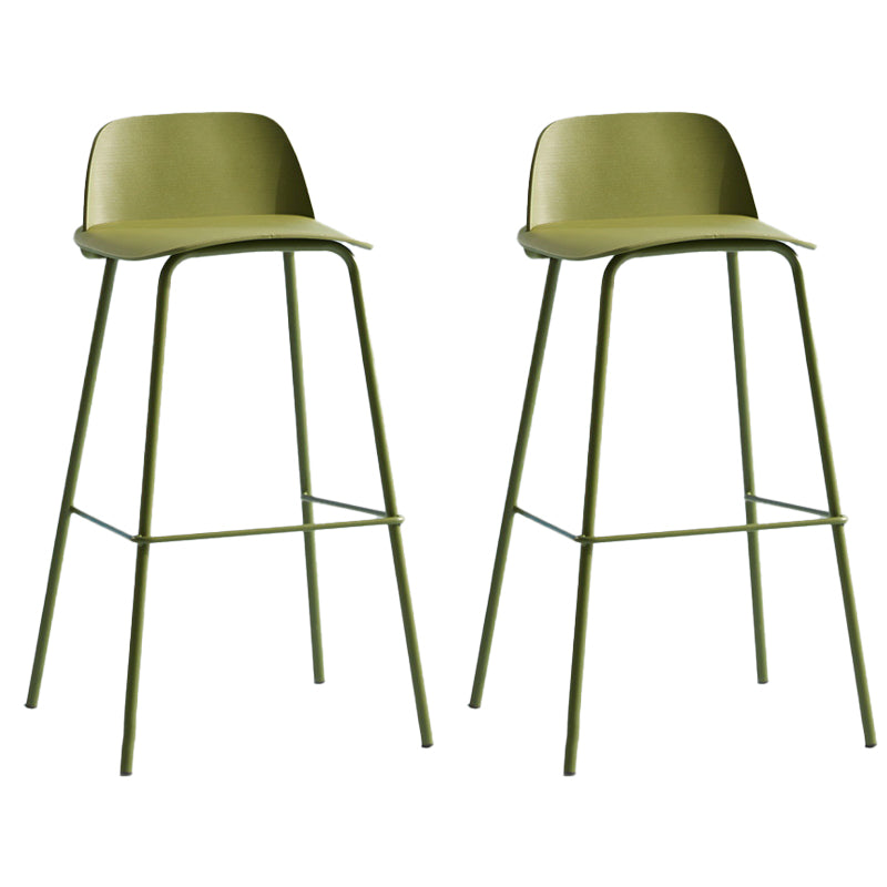 Low Back Dining Stools Armless Plastic Bar Stools with Footrest Green 2 Piece Set Clearhalo 'Bar Furniture' 'Bar Stools' 'bar_stools' 'furn' 'furn_bar_stools' 'Furniture' 'Kitchen & Dining Furniture' 6827221