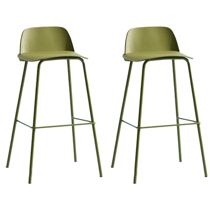 Low Back Dining Stools Armless Plastic Bar Stools with Footrest Green 2 Piece Set Clearhalo 'Bar Furniture' 'Bar Stools' 'bar_stools' 'furn' 'furn_bar_stools' 'Furniture' 'Kitchen & Dining Furniture' 6827221