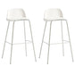 Low Back Dining Stools Armless Plastic Bar Stools with Footrest White 2 Piece Set Clearhalo 'Bar Furniture' 'Bar Stools' 'bar_stools' 'furn' 'furn_bar_stools' 'Furniture' 'Kitchen & Dining Furniture' 6827223