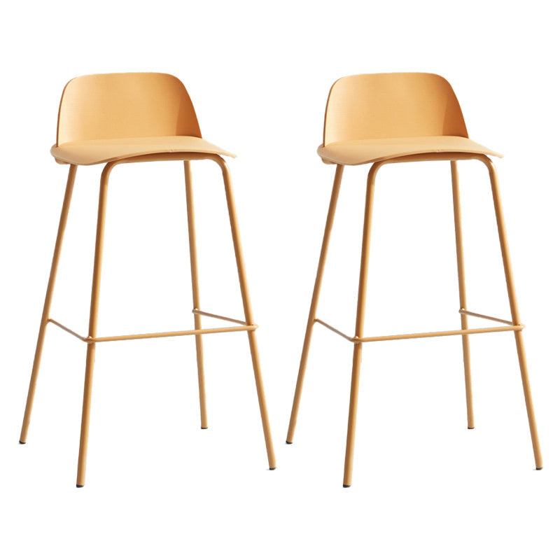 Low Back Dining Stools Armless Plastic Bar Stools with Footrest Yellow 2 Piece Set Clearhalo 'Bar Furniture' 'Bar Stools' 'bar_stools' 'furn' 'furn_bar_stools' 'Furniture' 'Kitchen & Dining Furniture' 6827225