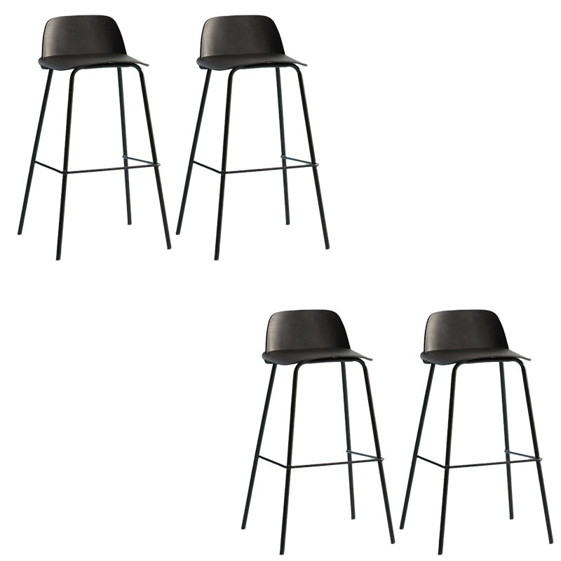 Low Back Dining Stools Armless Plastic Bar Stools with Footrest Black 4 Piece Set Clearhalo 'Bar Furniture' 'Bar Stools' 'bar_stools' 'furn' 'furn_bar_stools' 'Furniture' 'Kitchen & Dining Furniture' 6827227