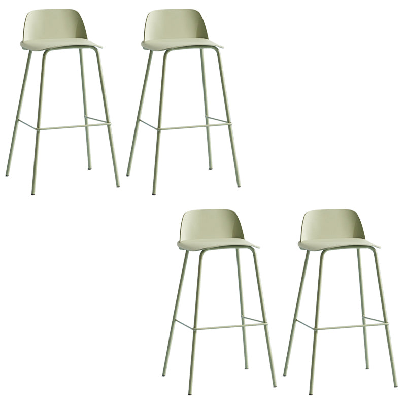 Low Back Dining Stools Armless Plastic Bar Stools with Footrest Light Green 4 Piece Set Clearhalo 'Bar Furniture' 'Bar Stools' 'bar_stools' 'furn' 'furn_bar_stools' 'Furniture' 'Kitchen & Dining Furniture' 6827229