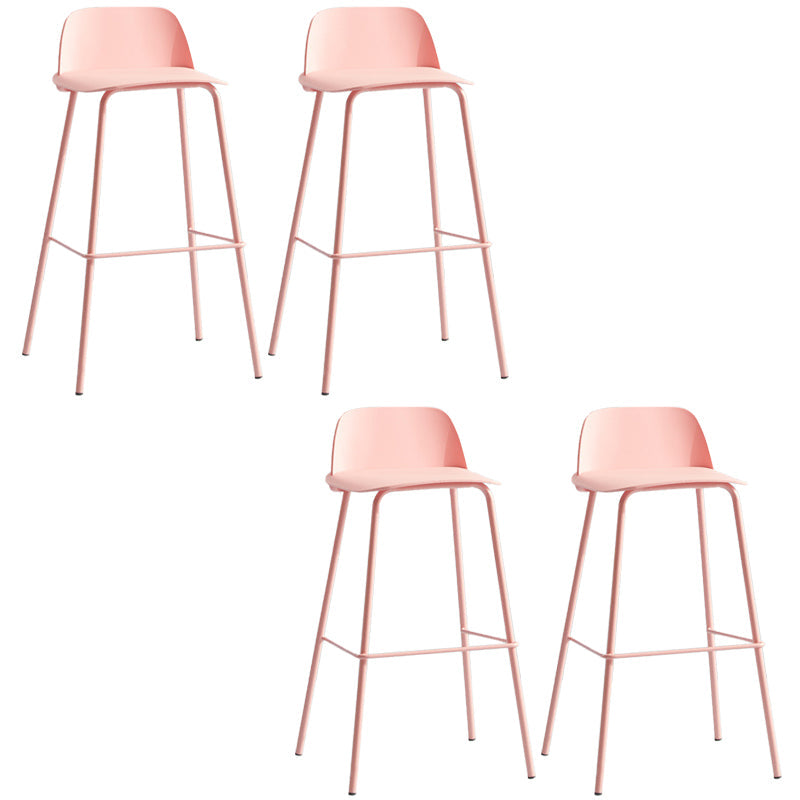 Low Back Dining Stools Armless Plastic Bar Stools with Footrest Pink 4 Piece Set Clearhalo 'Bar Furniture' 'Bar Stools' 'bar_stools' 'furn' 'furn_bar_stools' 'Furniture' 'Kitchen & Dining Furniture' 6827232