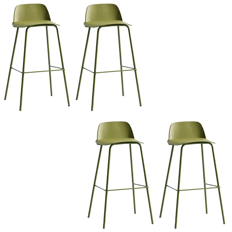 Low Back Dining Stools Armless Plastic Bar Stools with Footrest Green 4 Piece Set Clearhalo 'Bar Furniture' 'Bar Stools' 'bar_stools' 'furn' 'furn_bar_stools' 'Furniture' 'Kitchen & Dining Furniture' 6827234