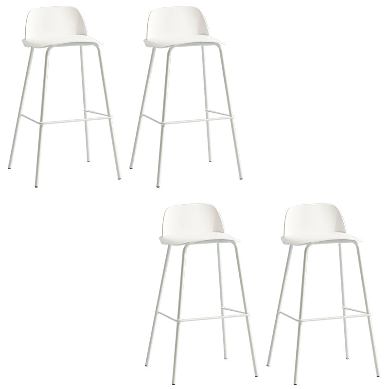 Low Back Dining Stools Armless Plastic Bar Stools with Footrest White 4 Piece Set Clearhalo 'Bar Furniture' 'Bar Stools' 'bar_stools' 'furn' 'furn_bar_stools' 'Furniture' 'Kitchen & Dining Furniture' 6827235