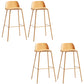 Low Back Dining Stools Armless Plastic Bar Stools with Footrest Yellow 4 Piece Set Clearhalo 'Bar Furniture' 'Bar Stools' 'bar_stools' 'furn' 'furn_bar_stools' 'Furniture' 'Kitchen & Dining Furniture' 6827236