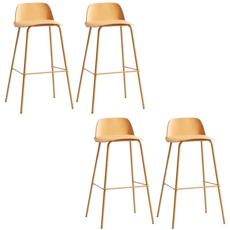 Low Back Dining Stools Armless Plastic Bar Stools with Footrest Yellow 4 Piece Set Clearhalo 'Bar Furniture' 'Bar Stools' 'bar_stools' 'furn' 'furn_bar_stools' 'Furniture' 'Kitchen & Dining Furniture' 6827236