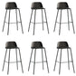 Low Back Dining Stools Armless Plastic Bar Stools with Footrest Black 6 Piece Set Clearhalo 'Bar Furniture' 'Bar Stools' 'bar_stools' 'furn' 'furn_bar_stools' 'Furniture' 'Kitchen & Dining Furniture' 6827237